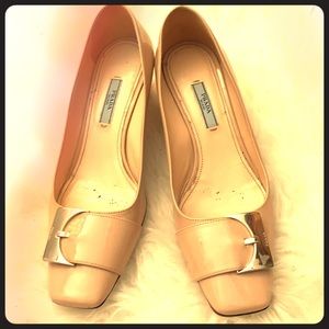 Prada square toe heels